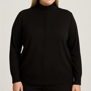 Vintage Ancora Ciao LTD Women’s Large Black Wool Blend Sweater Quiet Luxury